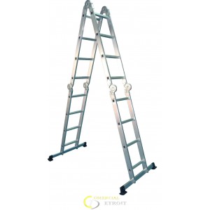 Escalera multiusos articulada aluminio 316cm  con platadorma