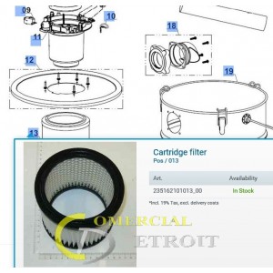 Filtro para aspirador Einhell modelo BT-VC 500 